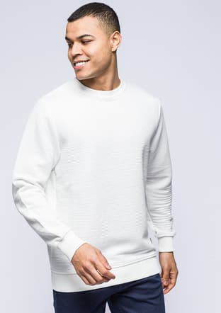 24Kjeeo05046 Erkek Beyaz Sweatshirt - 1