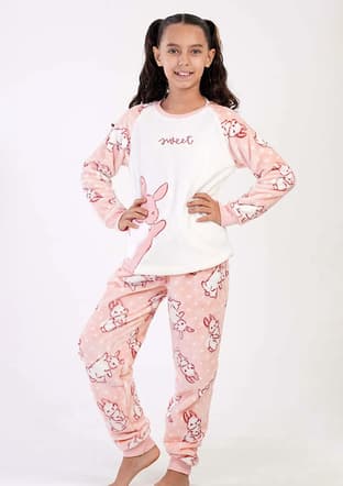 3040290263 Kız Çocuk Pembe Pijama - 1