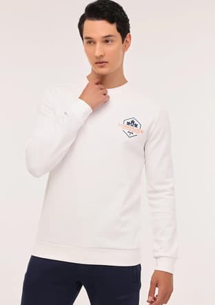 A10188953808010 Erkek Beyaz Sweatshirt - 1