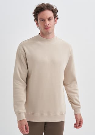 24Kceeo05249 Erkek Bej Sweatshirt - 1
