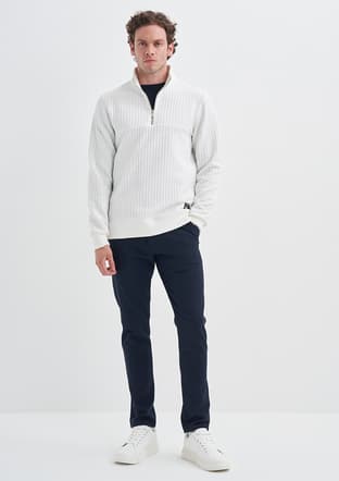24Kceeo05032 Erkek Beyaz Sweatshirt - 1