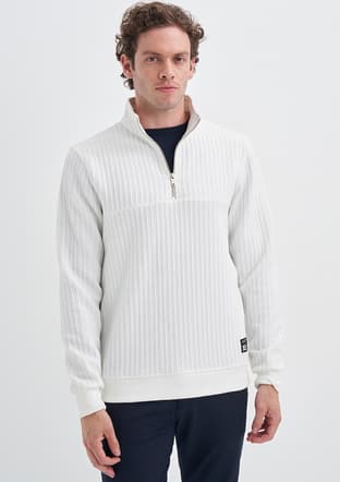 24Kceeo05032 Erkek Beyaz Sweatshirt - 2
