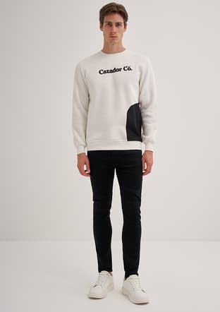 24Kceeo05028 Erkek Beyaz Sweatshirt - 2