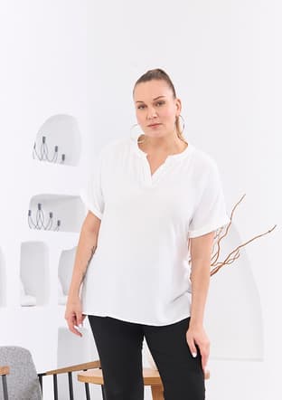 O6481 Kadın Beyaz Bluz - 2