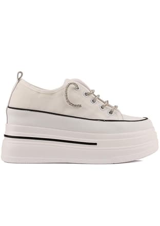 24Y345-3 By Kadın Beyaz Sneaker - 2