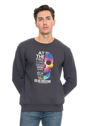 23Sjjskull05 Erkek Füme Sweatshirt - 1