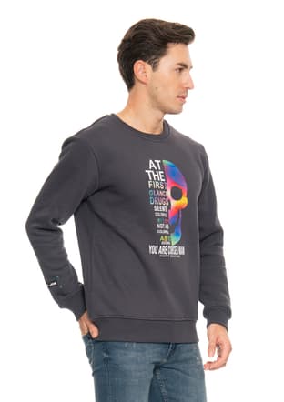 23Sjjskull05 Erkek Füme Sweatshirt - 2