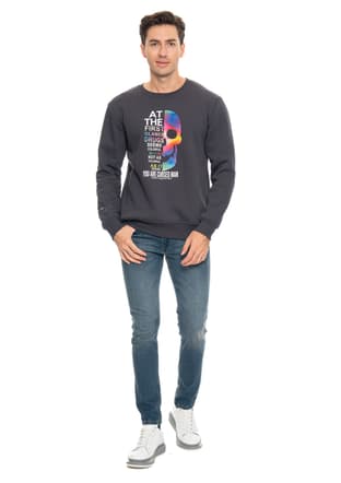 23Sjjskull05 Erkek Füme Sweatshirt - 3