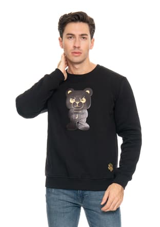 23Sjjplate01 Erkek Siyah Sweatshirt - 1
