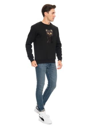 23Sjjplate01 Erkek Siyah Sweatshirt - 2