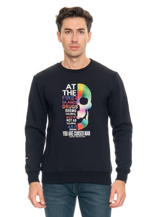 23Sjjskull05 Erkek Lacivert Sweatshirt - 1