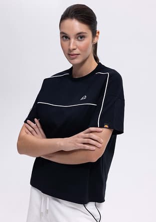 Ef389 Kadın Siyah Baskılı T-shirt - 1