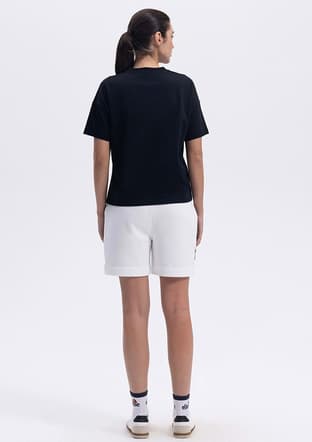 Ef389 Kadın Siyah Baskılı T-shirt - 3