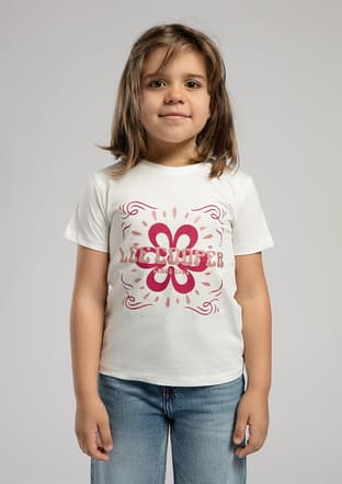 252 Lcg 242008 Kız Çocuk Beyaz Baskılı T-shirt - 1