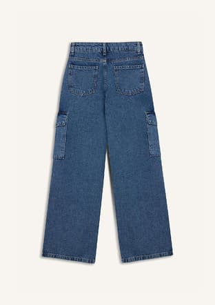 D7091A8Tra Kız Çocuk Mavi Jean Pantolon - 2