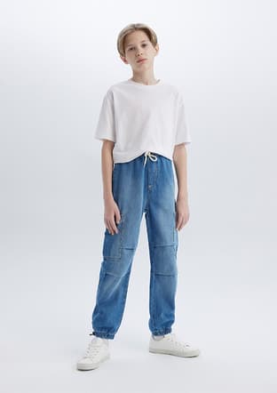 D6648A8Tra Erkek Çocuk Mavi Jean Pantolon - 1