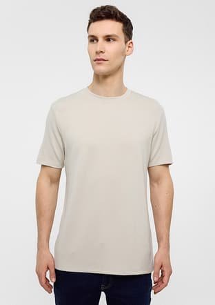 B34S10057 Erkek Bej Regular T-shirt - 1