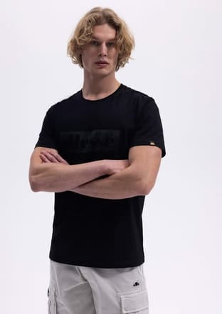 Em589 Erkek Siyah Baskılı T-shirt - 1
