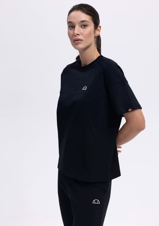 Ef394 Kadın Siyah Baskılı T-shirt - 2