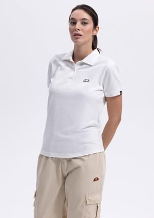 Ef393 Kadın Beyaz Polo Yaka T-shirt - 1