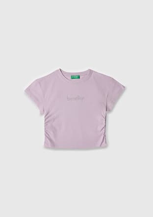 17506 Kız Çocuk Mor Basic T-shirt - 1