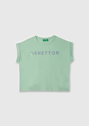 17075 Kız Çocuk Yeşil Basic T-shirt - 1
