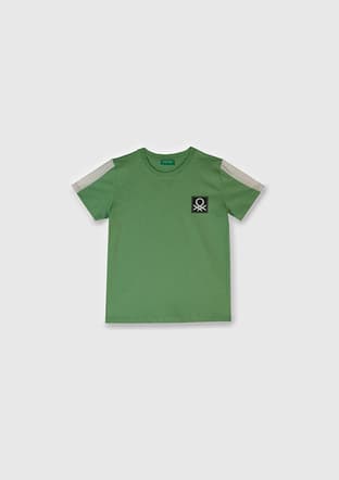 17008 Erkek Çocuk Yeşil Basic T-shirt - 1