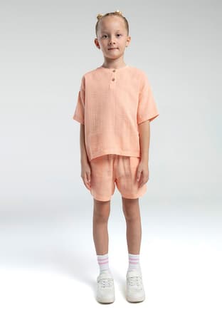 Rp3627-2 Kız Çocuk Turuncu Pijama - 1