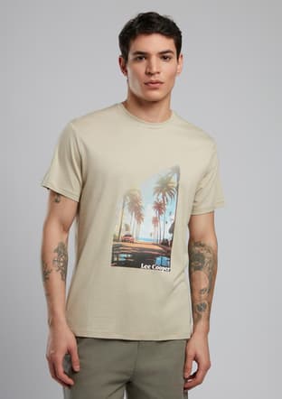 252 Lcm 242050 Erkek Bej O Yaka T-shirt - 1