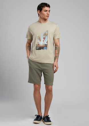 252 Lcm 242050 Erkek Bej O Yaka T-shirt - 2