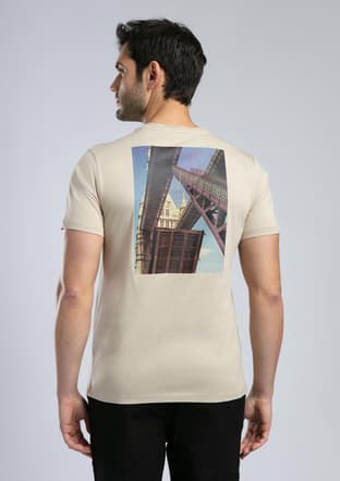 252 Lcm 242060 Erkek Bej O Yaka T-shirt - 3