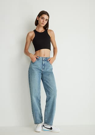 M1010600-87776 Kadın Mavi Jean Pantolon - 1