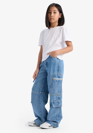 D9695A8Xa Kız Çocuk Mavi Jean Pantolon - 1