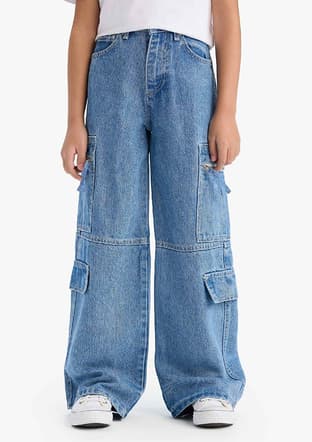D9695A8Xa Kız Çocuk Mavi Jean Pantolon - 2