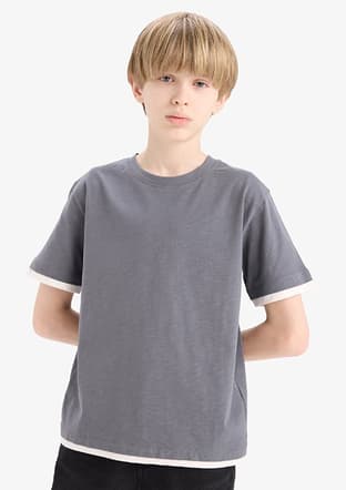 B5928A8Ydva1 Erkek Çocuk Antrasit Kısa Kol T-shirt - 1
