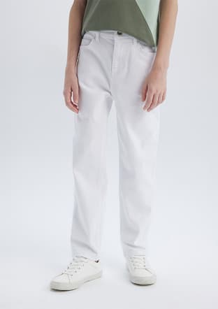 B5616A8Tra1 Erkek Çocuk Beyaz Jean Pantolon - 2