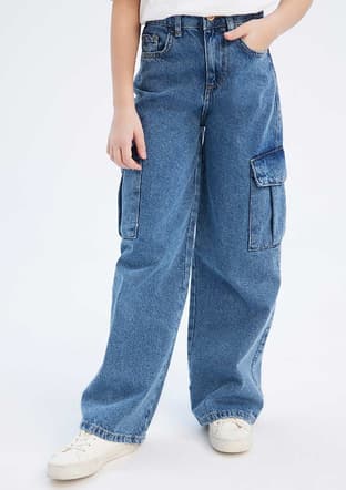 D7091A8Trb Kız Çocuk Mavi Jean Pantolon - 2