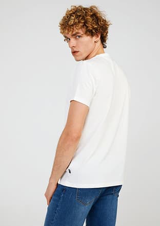 Tc7120 Erkek Beyaz Baskılı T-shirt - 2