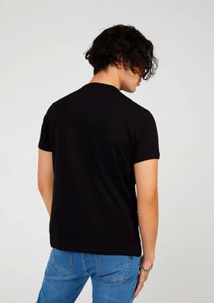 Tc7121 Erkek Siyah Baskılı T-shirt - 2