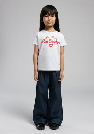 252 Lcg 242006 Kız Çocuk Beyaz Baskılı T-shirt - 1
