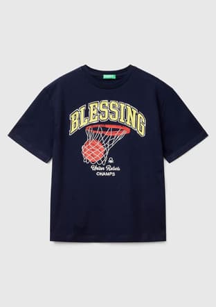 3I1Xc10O4-25Y Erkek Çocuk Lacivert Baskılı T-shirt - 1