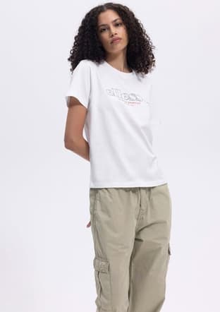 Ef445 Kadın Beyaz Baskılı T-shirt - 1