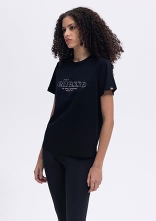 Ef445 Kadın Siyah Baskılı T-shirt - 2