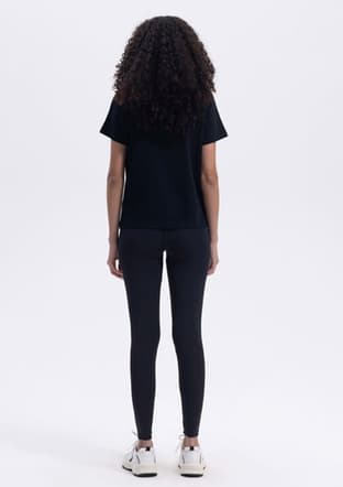 Ef445 Kadın Siyah Baskılı T-shirt - 3
