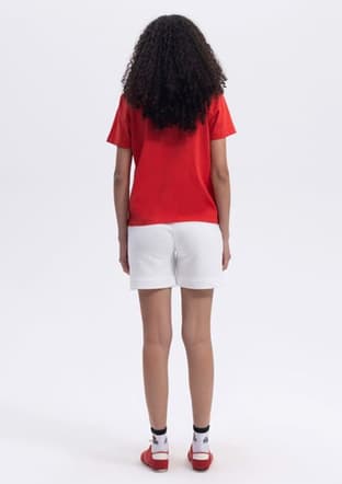 Ef445 Kadın Kırmızı Baskılı T-shirt - 3