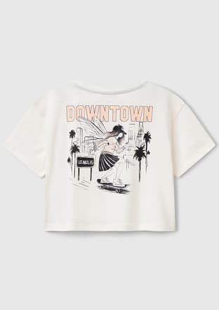 3I1Xc10N8-25Y Kız Çocuk Beyaz Baskılı T-shirt - 2