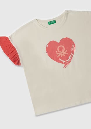 17087 Kız Çocuk Beyaz Basic T-shirt - 2