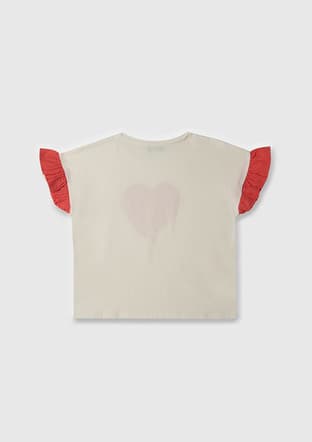 17087 Kız Çocuk Beyaz Basic T-shirt - 3