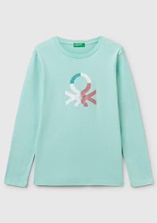 3I9Wc10My-25Y Kız Çocuk Yeşil Uzun Kol T-shirt - 1