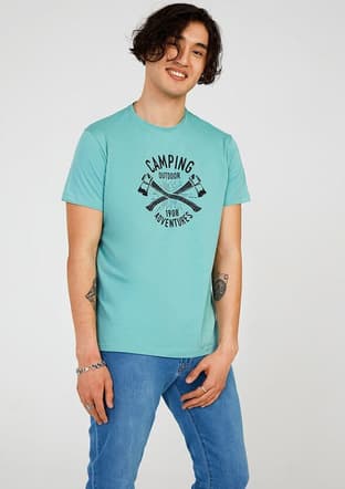 Tc7119 Erkek Çok Renkli Baskılı T-shirt - 1